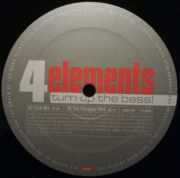 4 Elements (2) - Turn Up The Bass! (2003) - Image 3