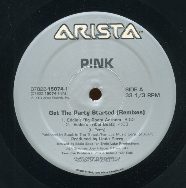 P!NK - Get The Party Started (Remixes) (2001) - Image 2