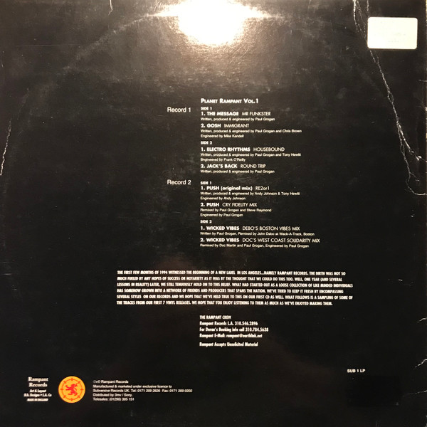 Various - Planet Rampant Vol. 1 (1995) - Image 2