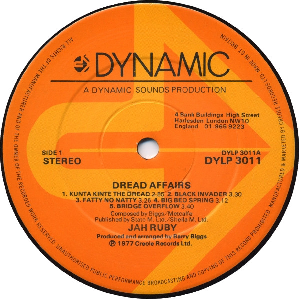 Jah Ruby - Dread Affairs (1977) - Image 3