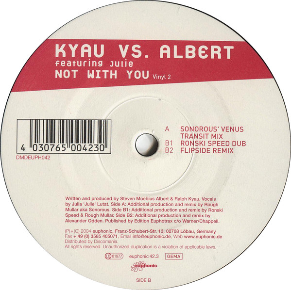 Kyau & Albert - Not With You (Vinyl 2) (2004)