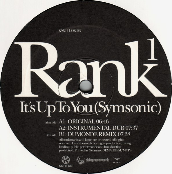 Rank 1 - It's Up To You (Symsonic) (2004) - Image 5