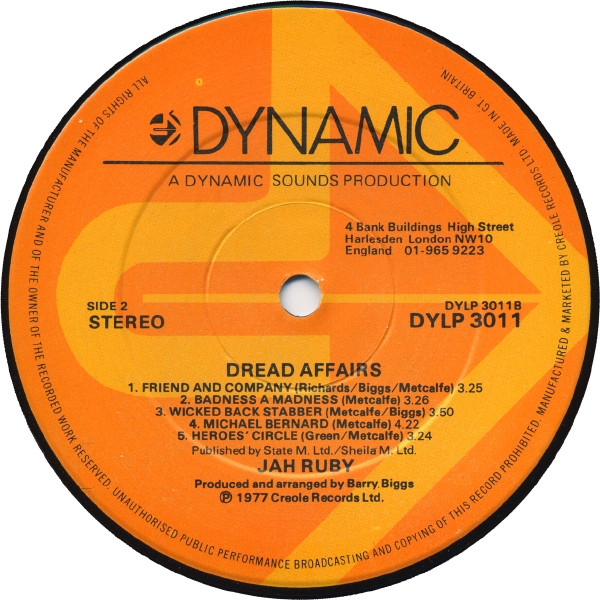 Jah Ruby - Dread Affairs (1977) - Image 4