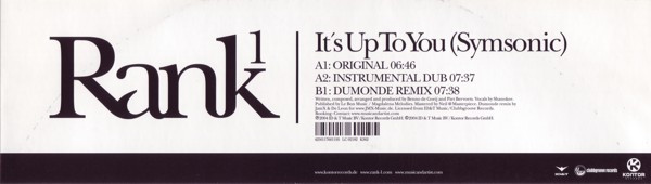 Rank 1 - It's Up To You (Symsonic) (2004) - Image 2