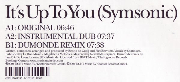 Rank 1 - It's Up To You (Symsonic) (2004) - Image 3