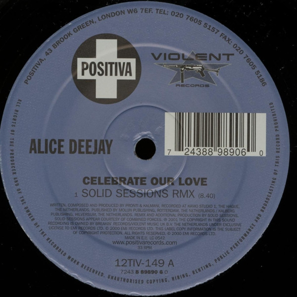 Alice Deejay - Celebrate Our Love (Remixes) (2001) - Image 3