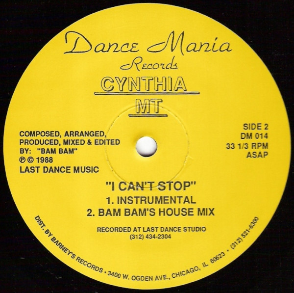Cynthia M - I Can't Stop (1988) - Image 2