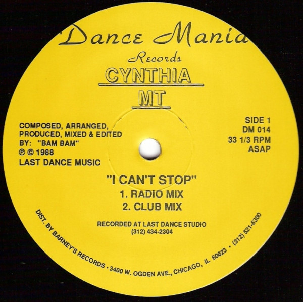 Cynthia M - I Can't Stop (1988)