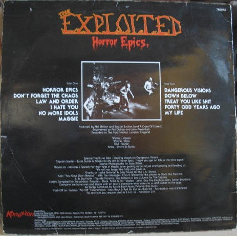 The Exploited - Horror Epics. (1985) - Image 2