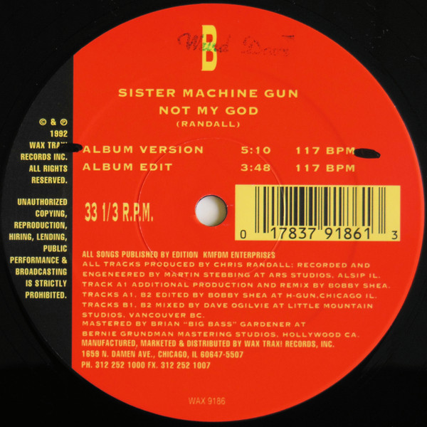Sister Machine Gun - Not My God (1992) - Image 2