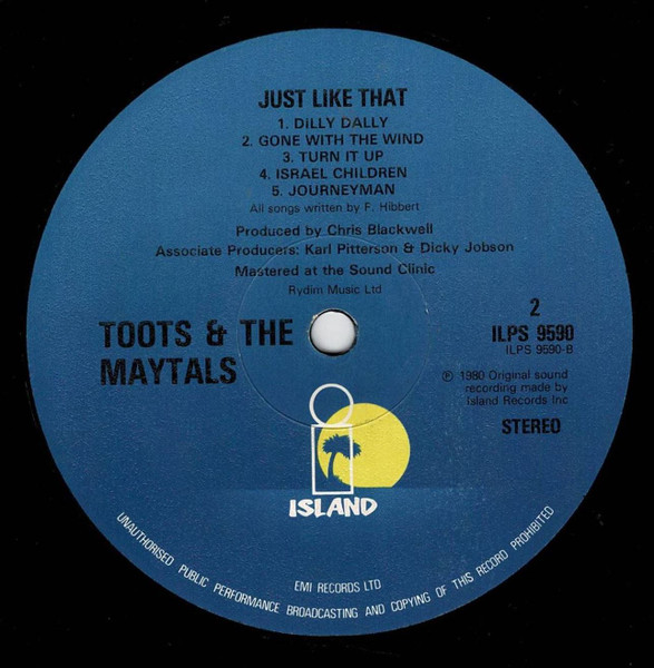 Toots & The Maytals - Just Like That (1980) - Image 5