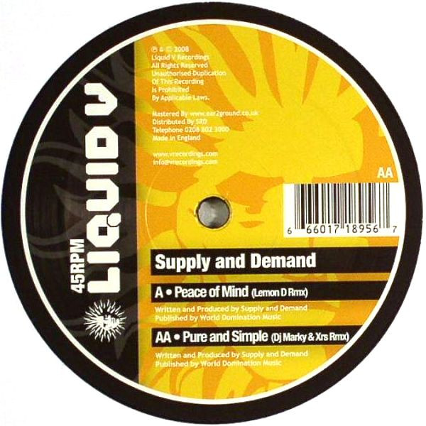 Supply & Demand - Peace Of Mind (Lemon D Rmx) / Pure And Simple (DJ Marky & XRS Rmx) (2008)