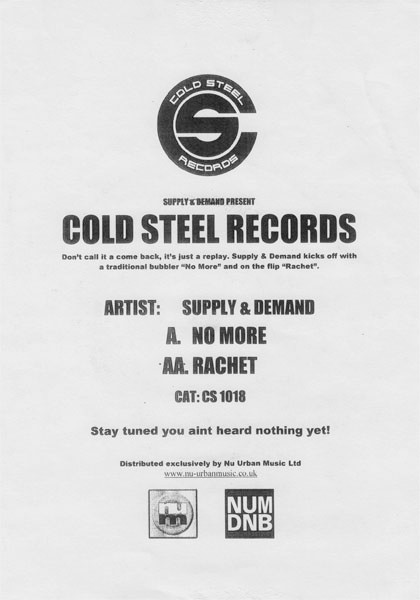 Supply & Demand - No More / Rachet (2006)