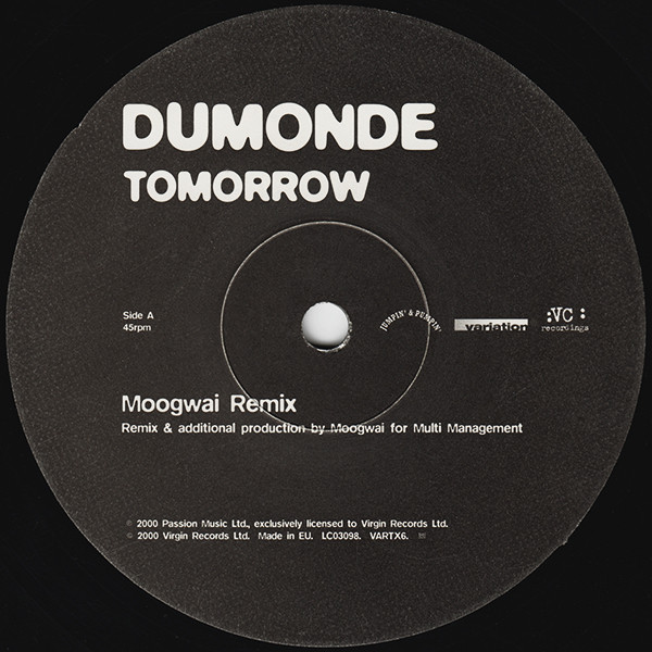 JamX & De Leon, DuMonde - Tomorrow (Moogwai & DJ Jam X & De Leon Remixes) (2000) - Image 3