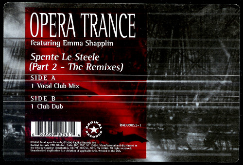 Opera Trance, Emma Shapplin - Spente Le Steele (Part 2 - The Remixes) (2000) - Image 3