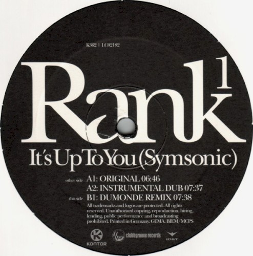 Rank 1 - It's Up To You (Symsonic) (2004)