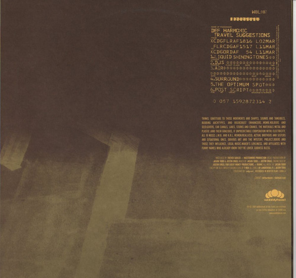 Def Harmonic - Travel Suggestions (2001) - Image 2