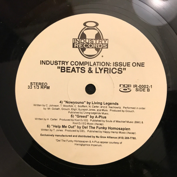 Various - Beats & Lyrics (Industry Hip Hop Compilation: Issue One) (1997) - Image 2