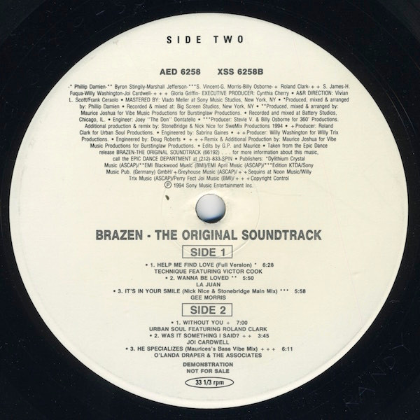 Various - Brazen (The Original Soundtrack) Sampler (1994) - Image 2