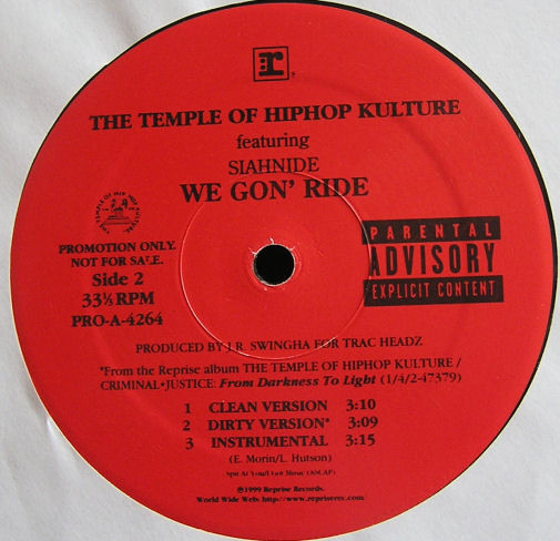 The Temple Of Hiphop - Up From Da Undaground / We Gon' Ride (1999) - Image 2
