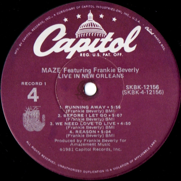 Maze Featuring Frankie Beverly - Live In New Orleans (1981) - Image 5