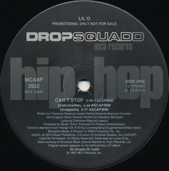 Lil' O - Can't Stop / If You Bust At Me (1997)