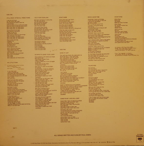 Paul Simon - Still Crazy After All These Years (1975) - Image 2