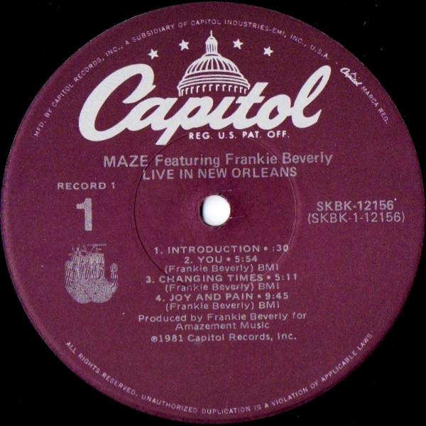 Maze Featuring Frankie Beverly - Live In New Orleans (1981) - Image 4