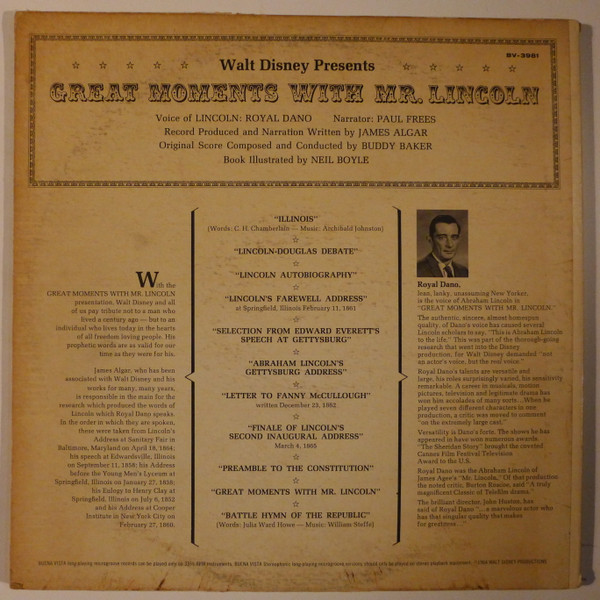 Royal Dano - Great Moments With Mr. Lincoln (1964) - Image 2
