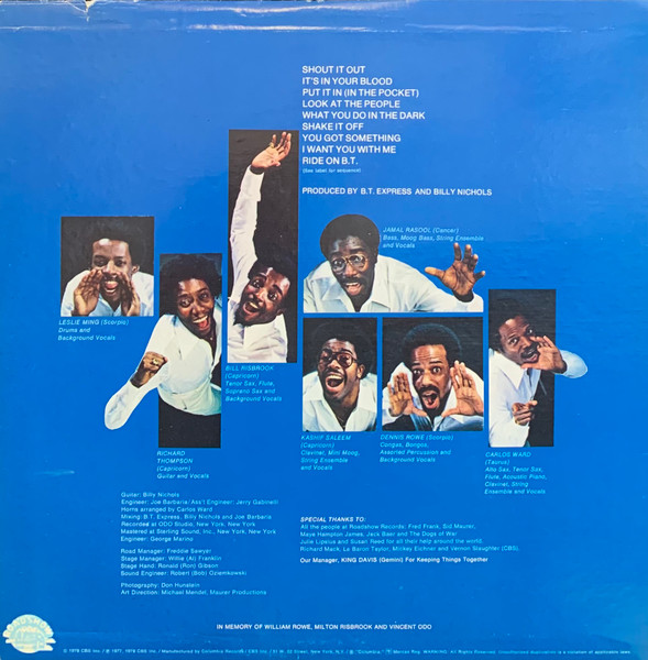 B.T. Express - Shout! (Shout It Out) (1978) - Image 2